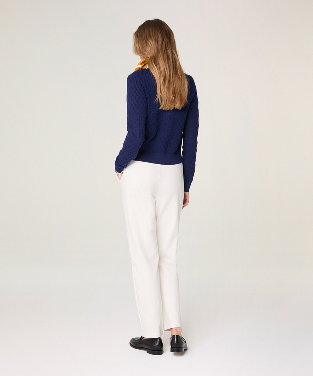 Rodier Gilet Ajouré En Coton Bleu Marine