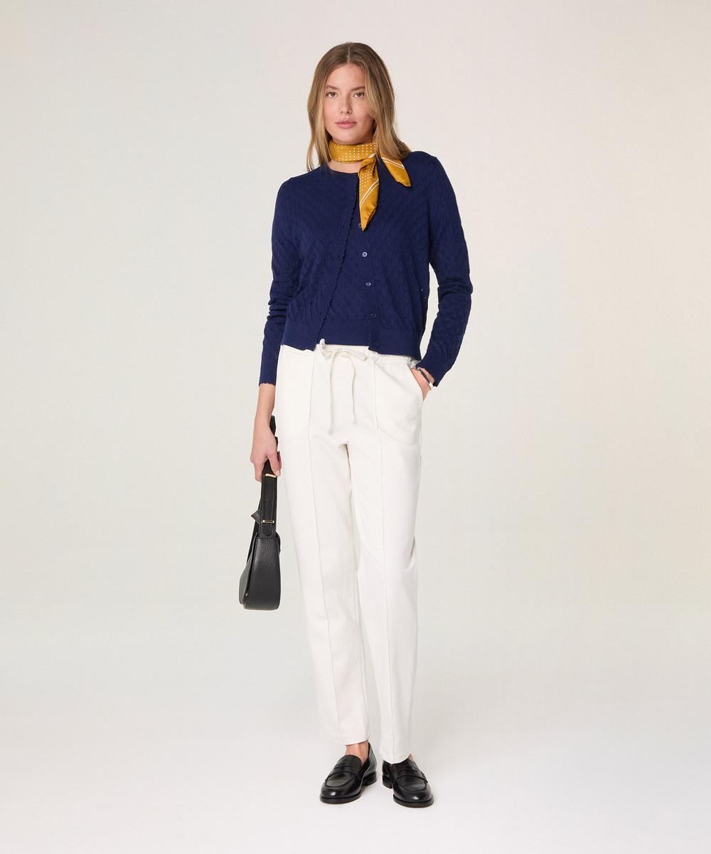 rodier Gilet ajouré en coton bleu marine