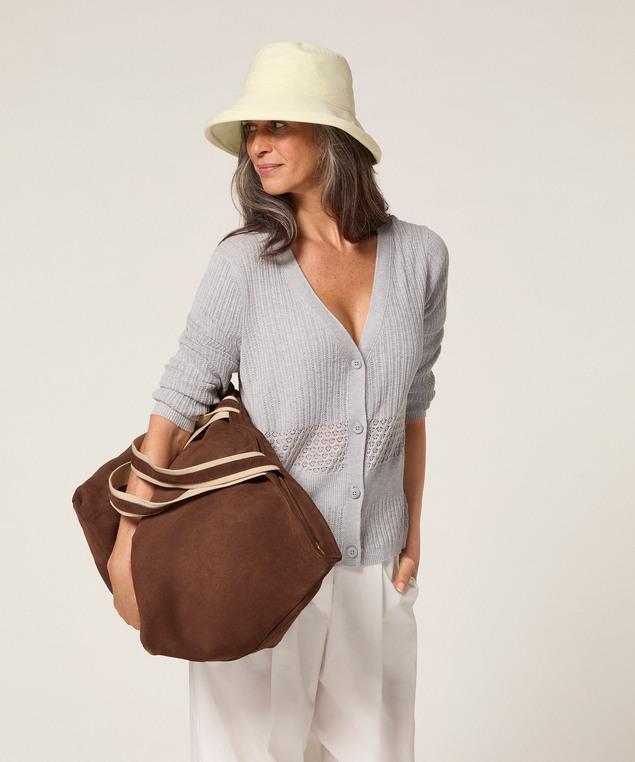 Rodier Gilet Ajouré Gris Clair