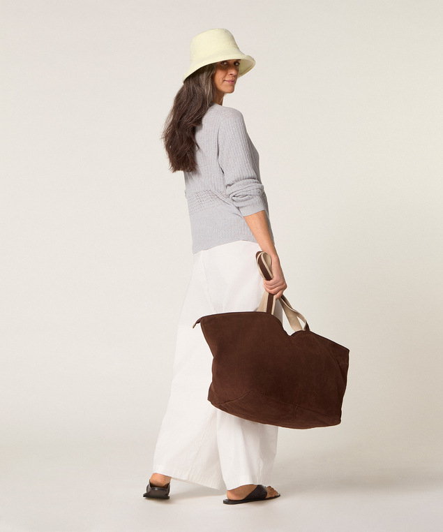 Rodier Gilet Ajouré Gris Clair