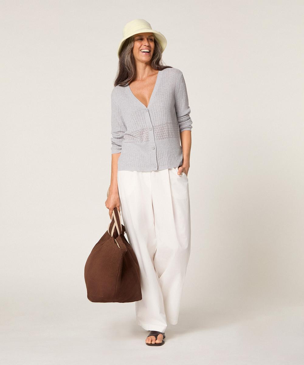 rodier Gilet ajouré gris clair