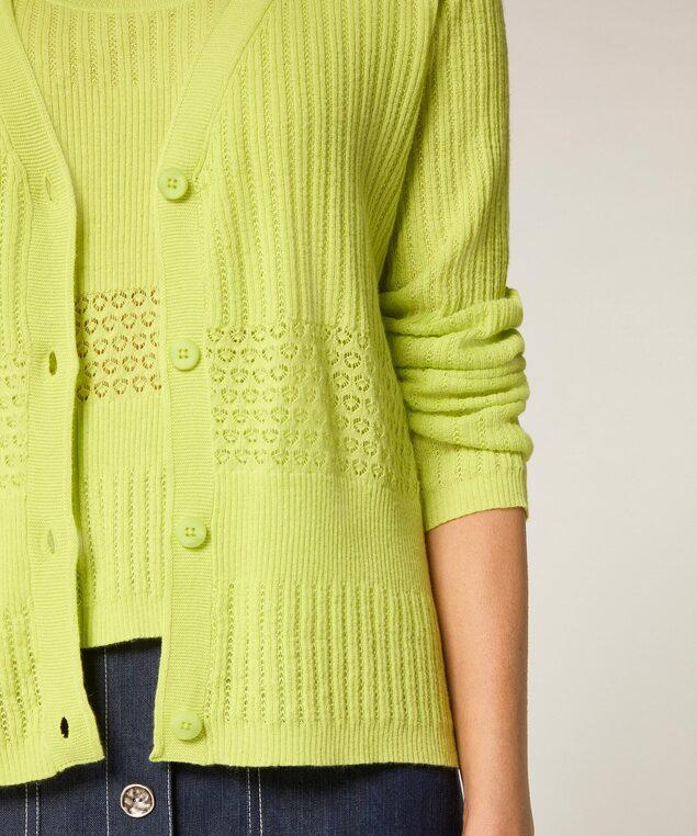 Rodier Gilet Ajouré Jaune Citron