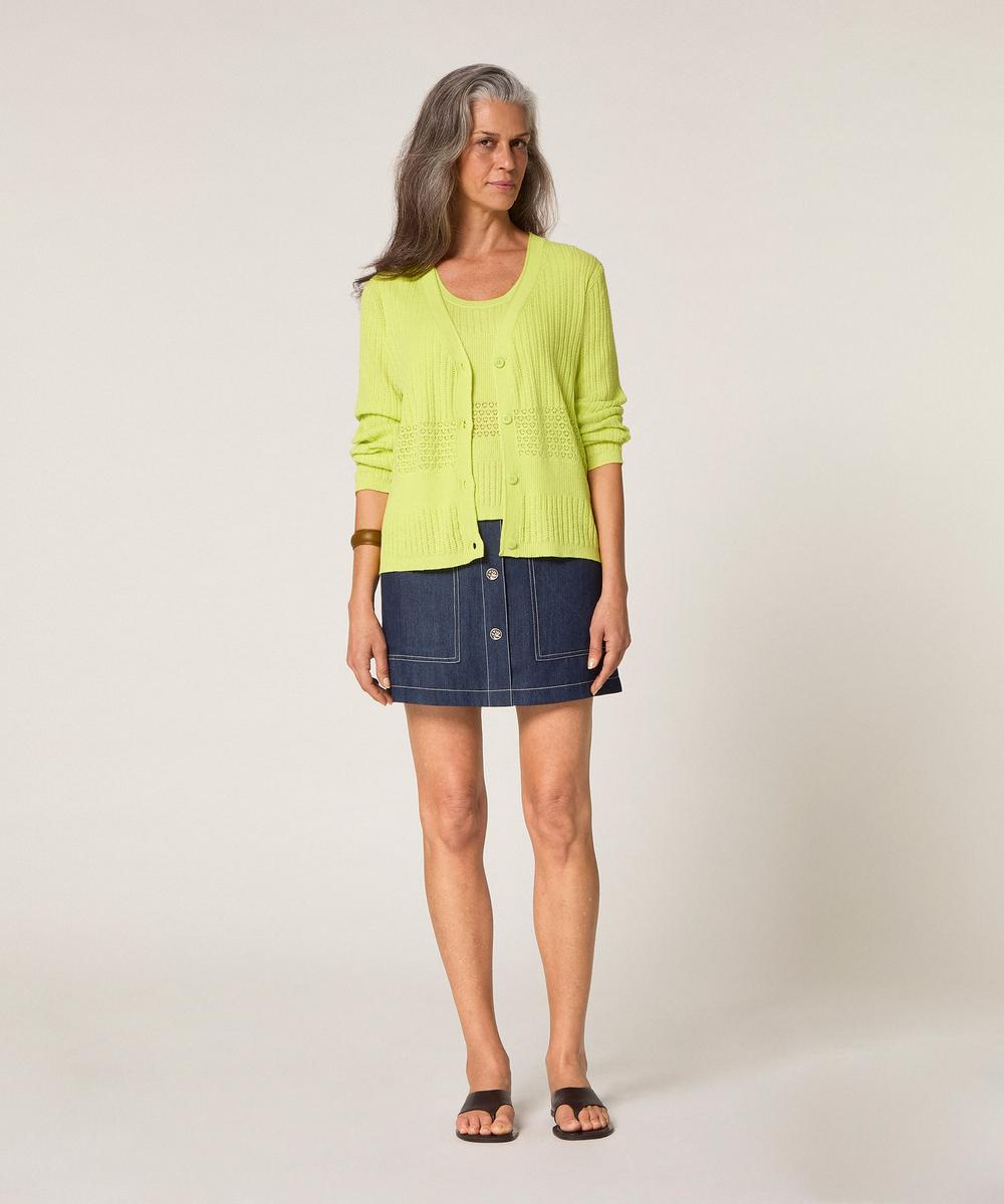 rodier Gilet ajouré jaune citron