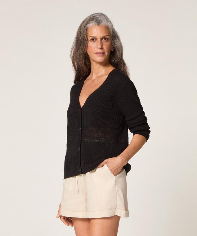 Rodier Gilet Ajouré Noir