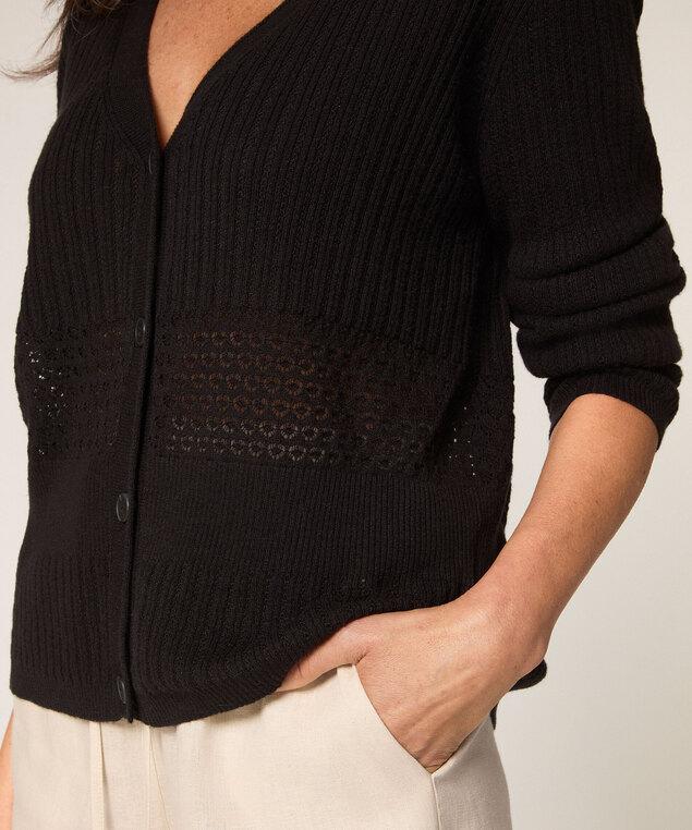 Rodier Gilet Ajouré Noir