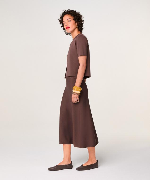 Rodier Gilet Court Manches Courtes Marron écorce