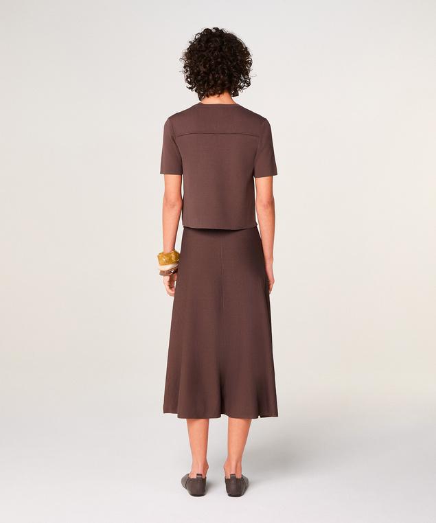 Rodier Gilet Court Manches Courtes Marron écorce