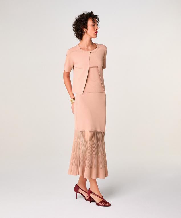 Rodier Gilet Court Manches Courtes Rose Poudré