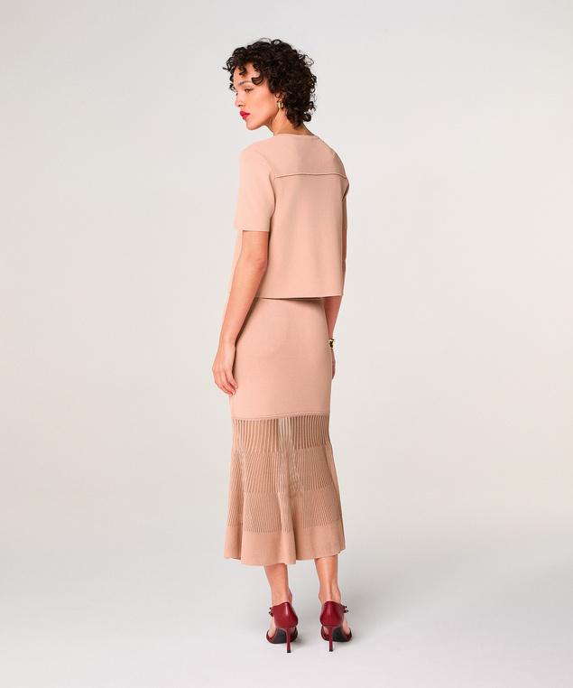 Rodier Gilet Court Manches Courtes Rose Poudré