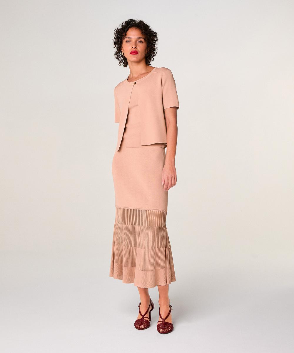 rodier Gilet court manches courtes rose poudré