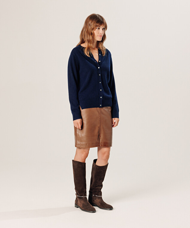 Rodier Gilet En Cachemire Bleu Nuit