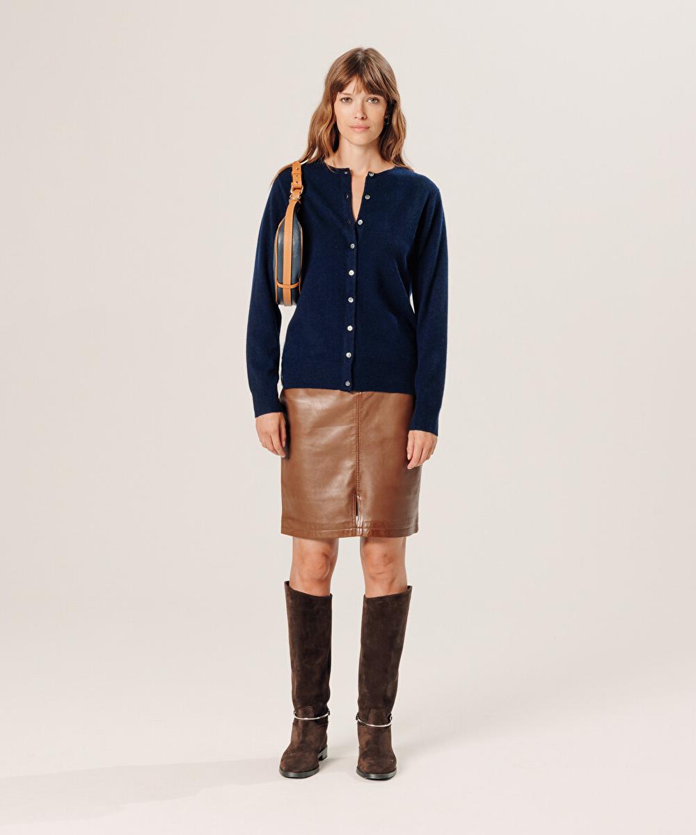 rodier Gilet en cachemire bleu nuit