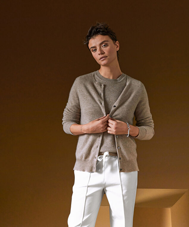 Rodier Gilet En Cachemire Marron Taupe