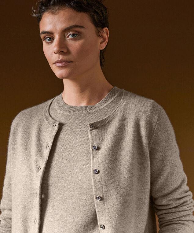 Rodier Gilet En Cachemire Marron Taupe