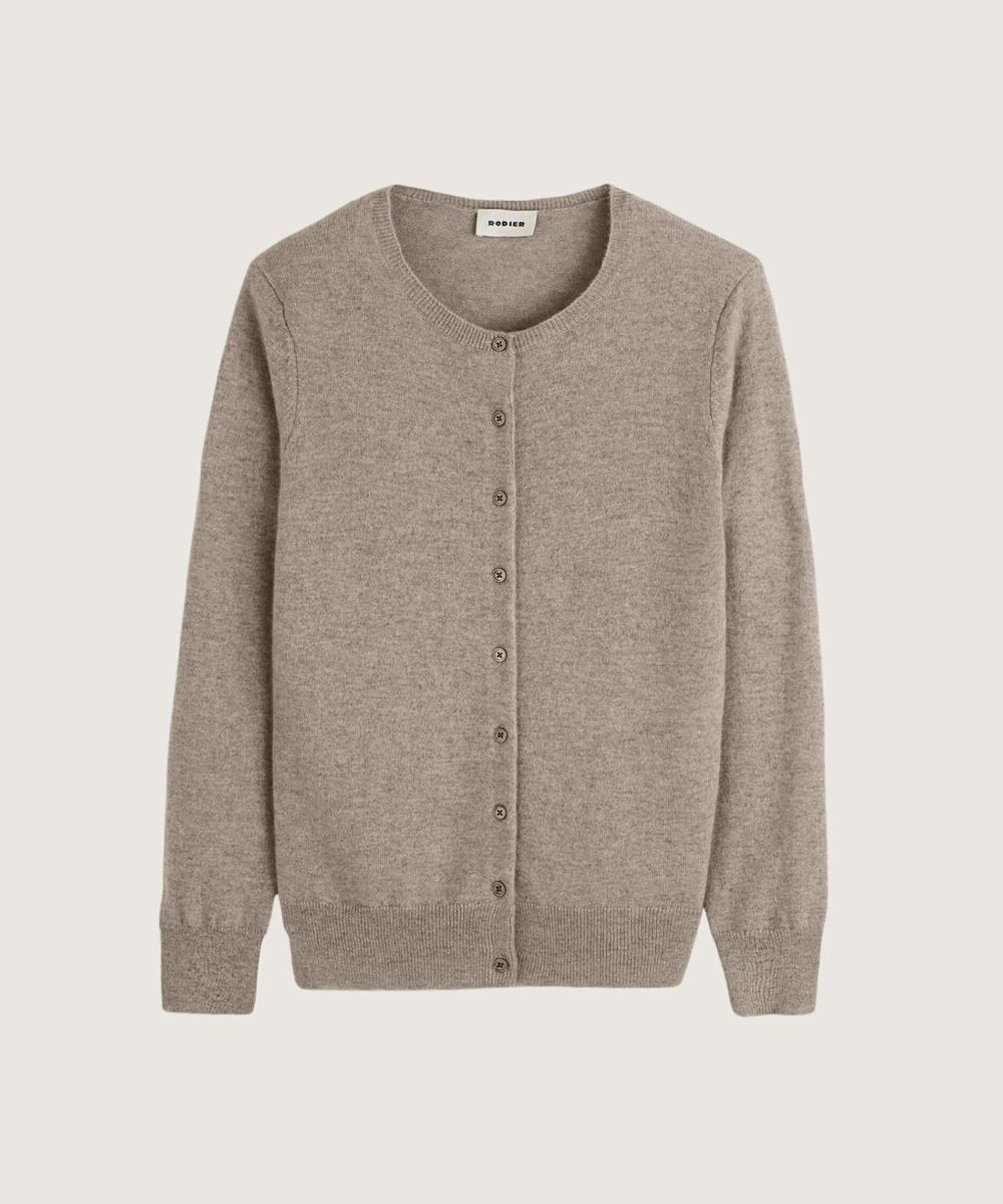 rodier Gilet en cachemire marron taupe