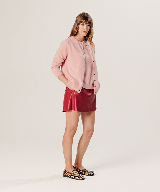 Rodier Gilet En Cachemire Rose Poudre