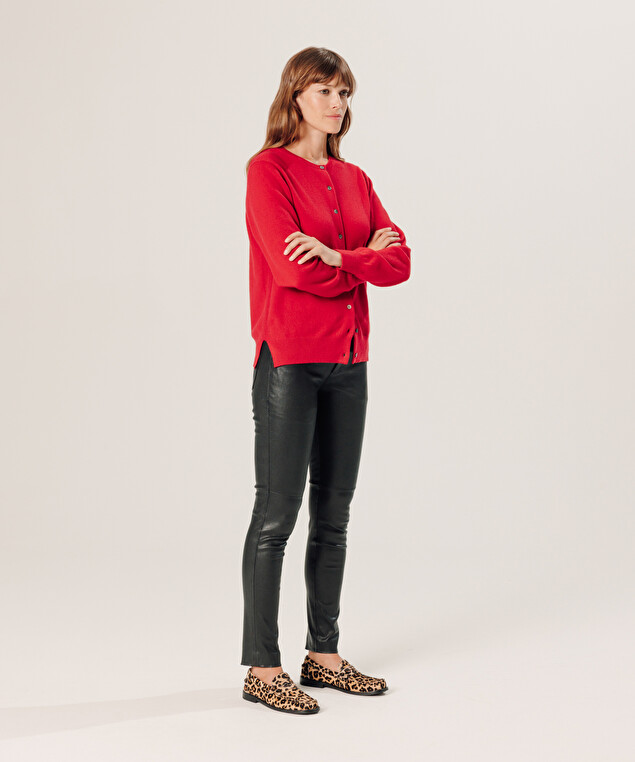 Rodier Gilet En Cachemire Rouge