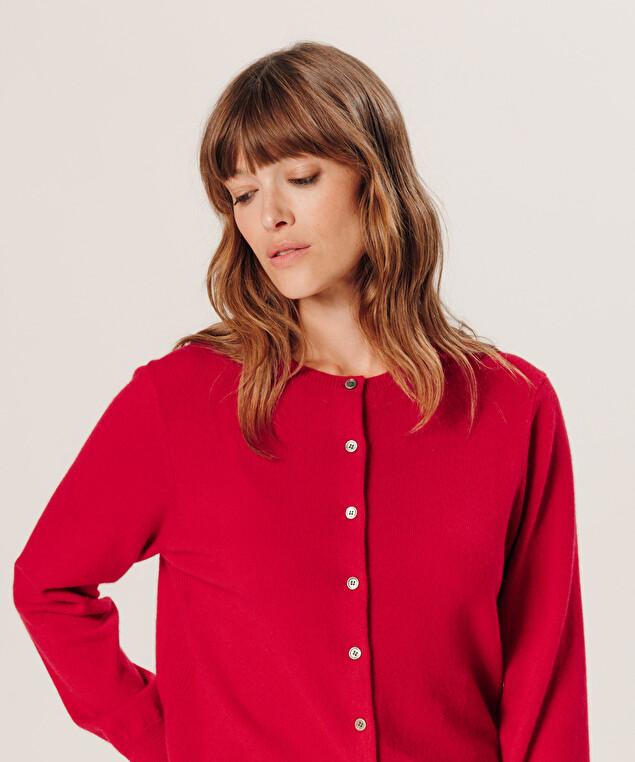 Rodier Gilet En Cachemire Rouge