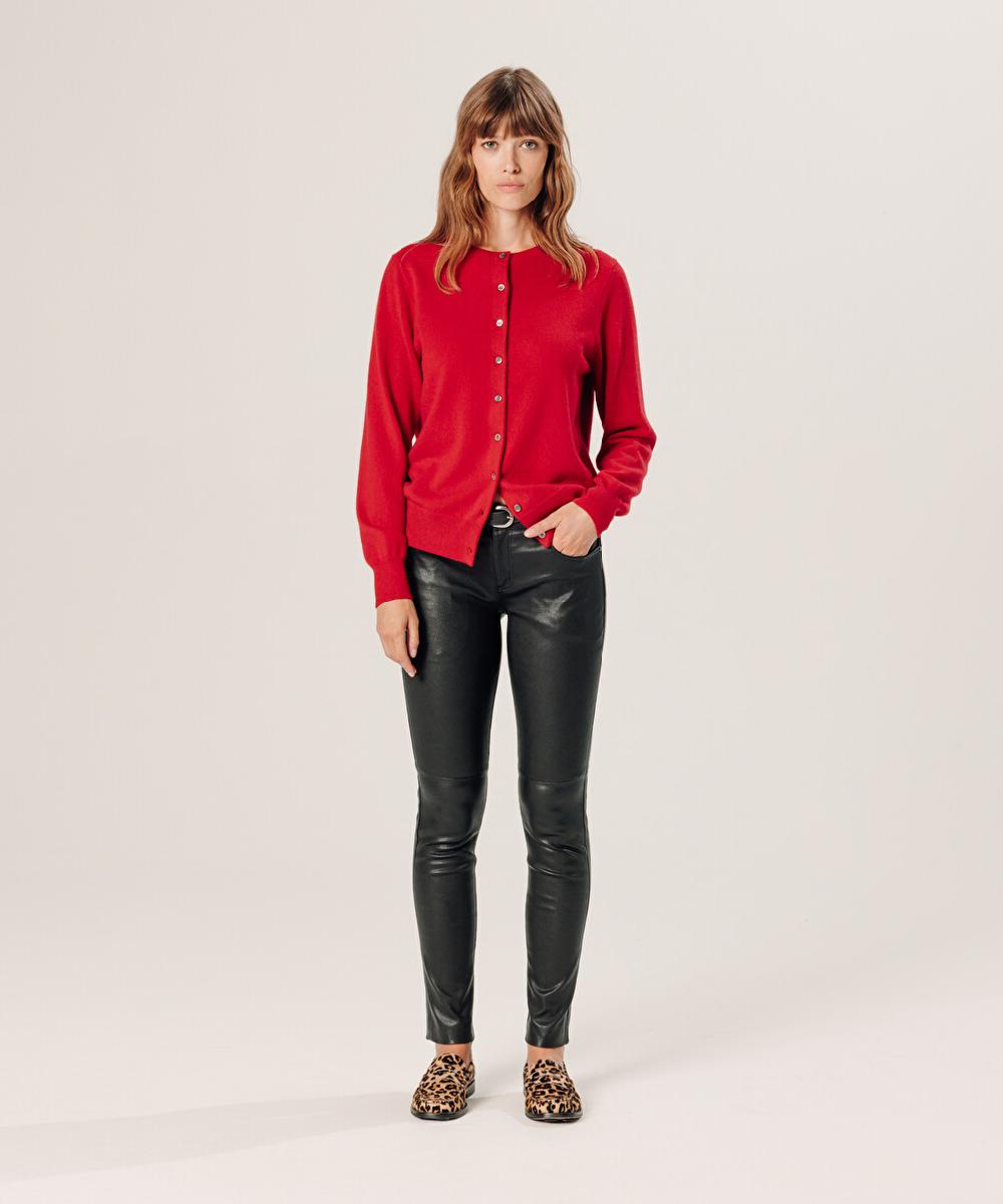 rodier Gilet en cachemire rouge