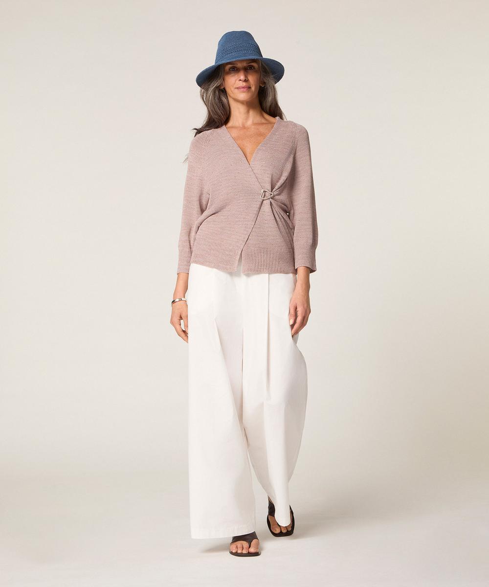 rodier Gilet ouvert en coton chiné beige chiné