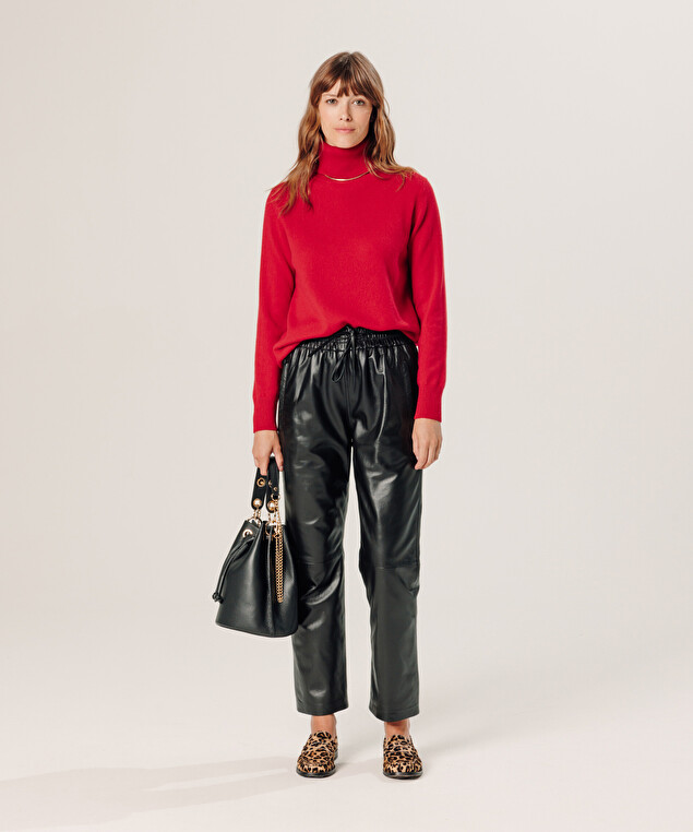 Rodier Jogging En Cuir Noir