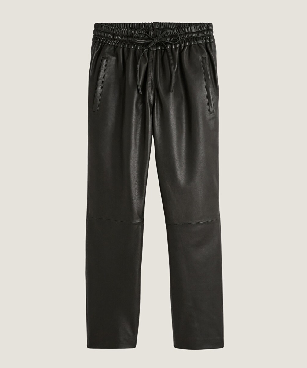 rodier Jogging en cuir vert kaki