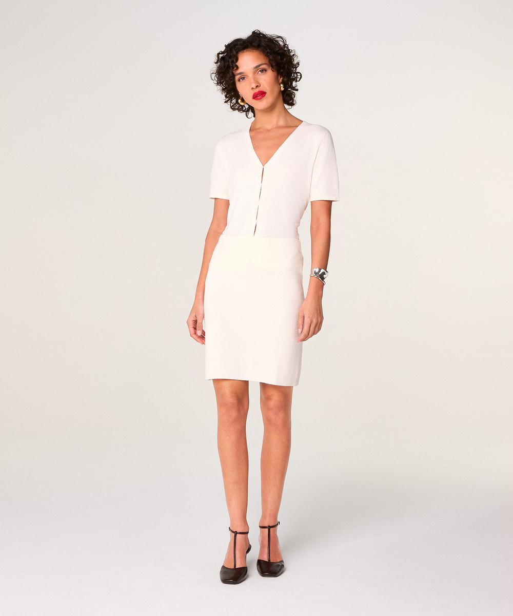 rodier Jupe courte en maille blanc