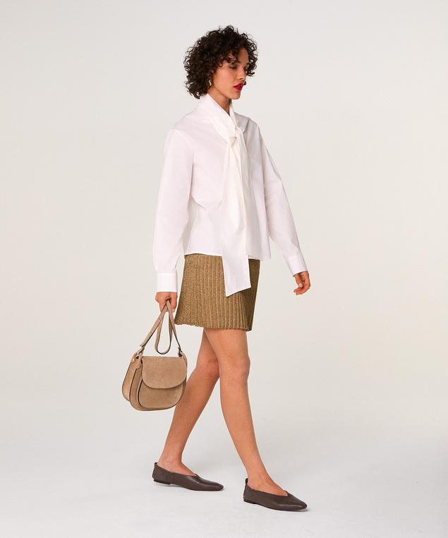 Rodier Jupe Courte En Maille Lurex Marron Moka