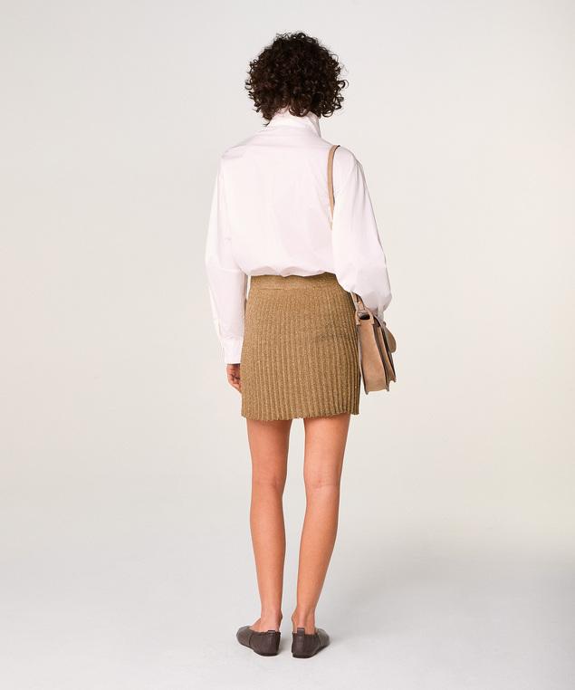 Rodier Jupe Courte En Maille Lurex Marron Moka