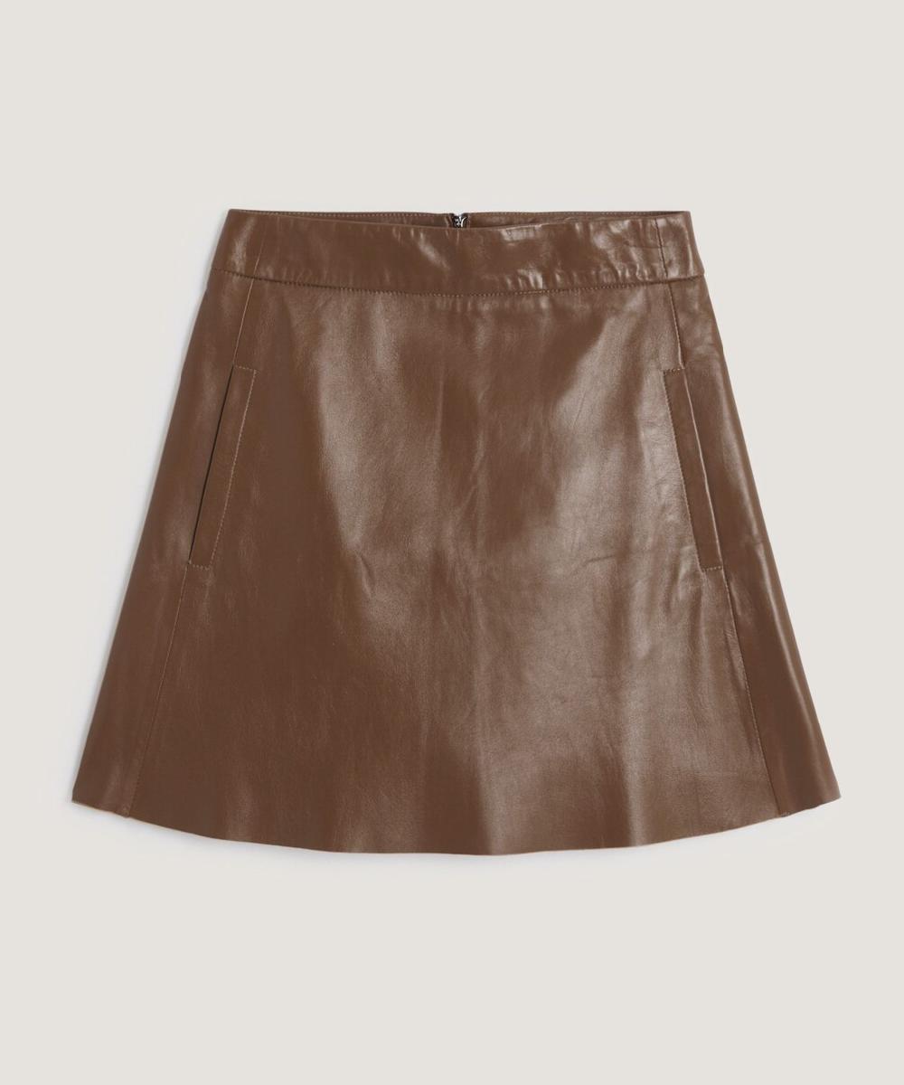 rodier Jupe en cuir marron camel