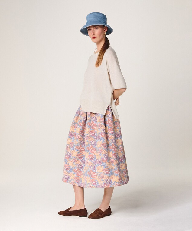 Rodier Jupe Jacquard Multicolore