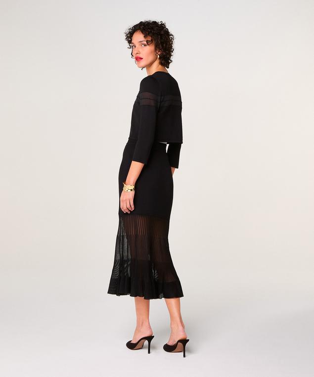 Rodier Jupe Longue Bi-matière Noir