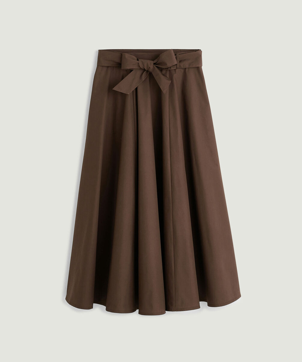 rodier Jupe longue évasée marron foncé