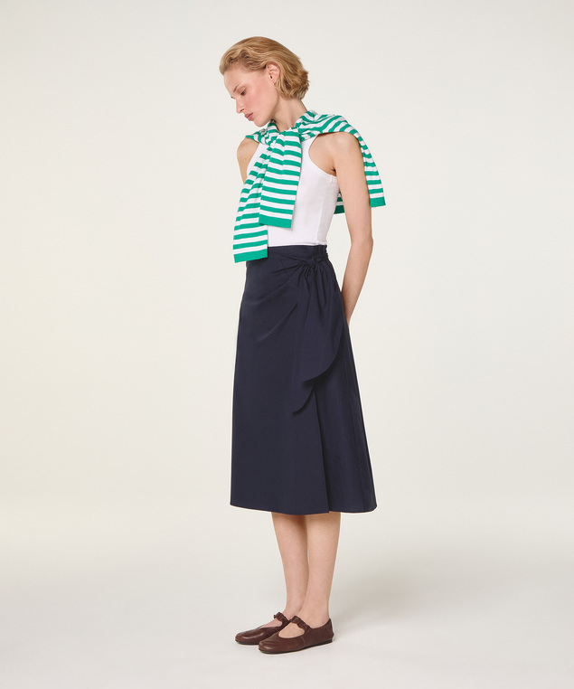Rodier Jupe Portefeuille Bleu Marine