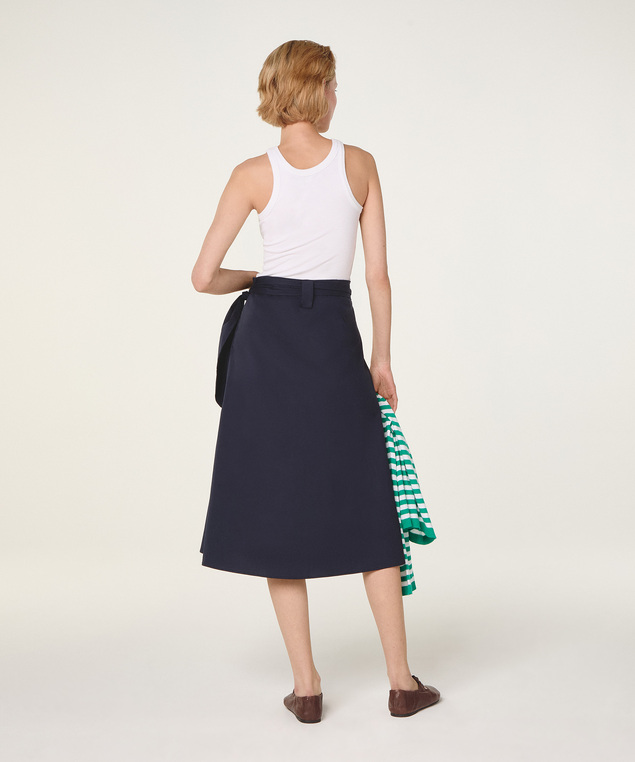 Rodier Jupe Portefeuille Bleu Marine