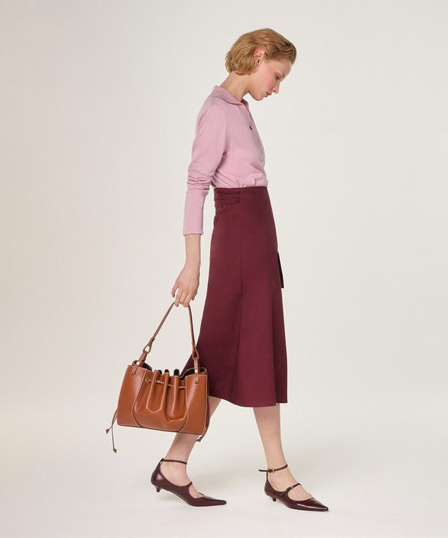 Rodier Jupe Portefeuille Rouge Bordeaux