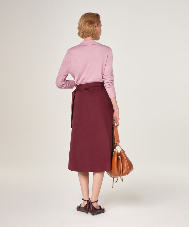 Rodier Jupe Portefeuille Rouge Bordeaux