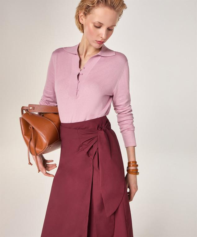 Rodier Jupe Portefeuille Rouge Bordeaux