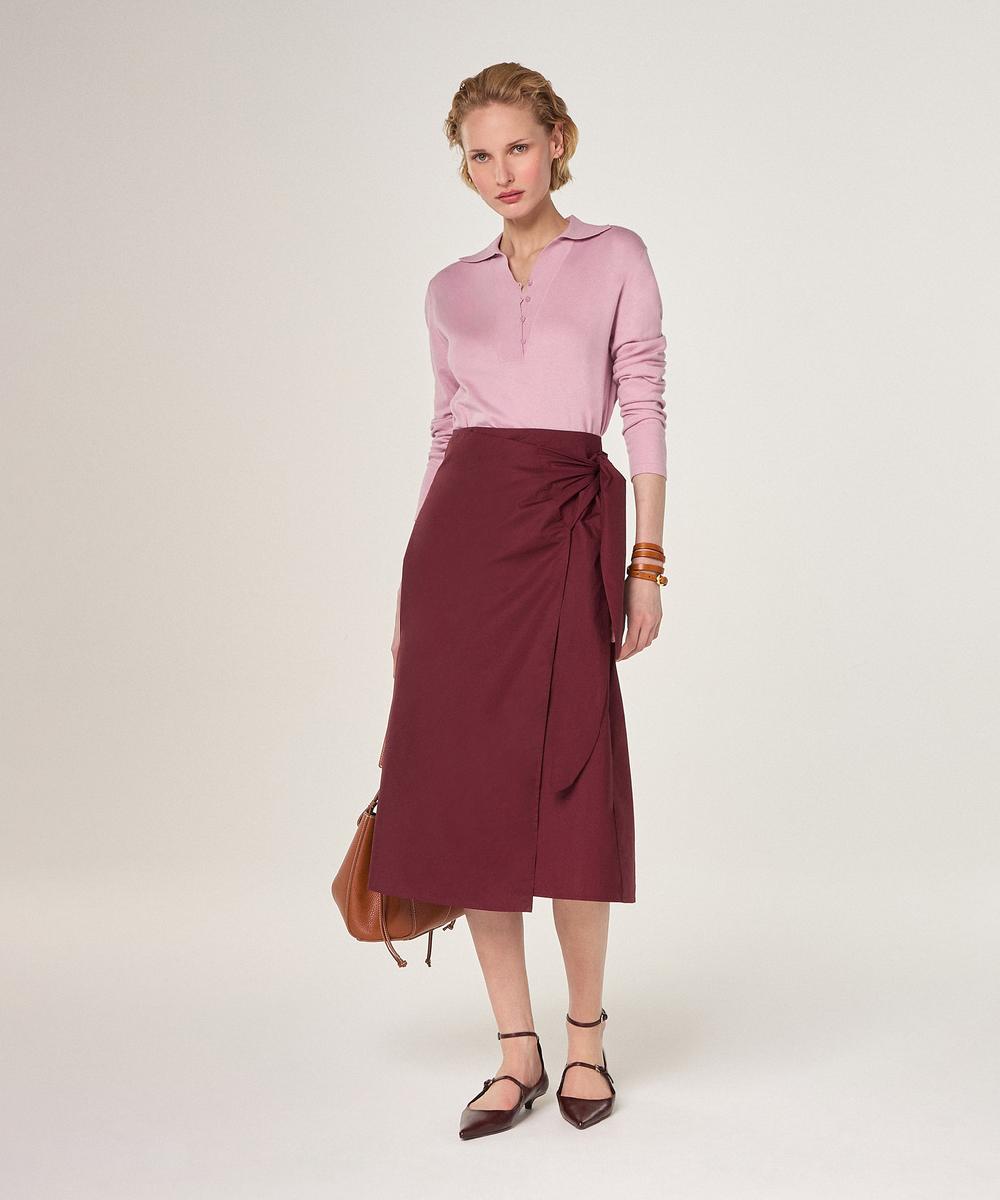 rodier Jupe portefeuille rouge bordeaux