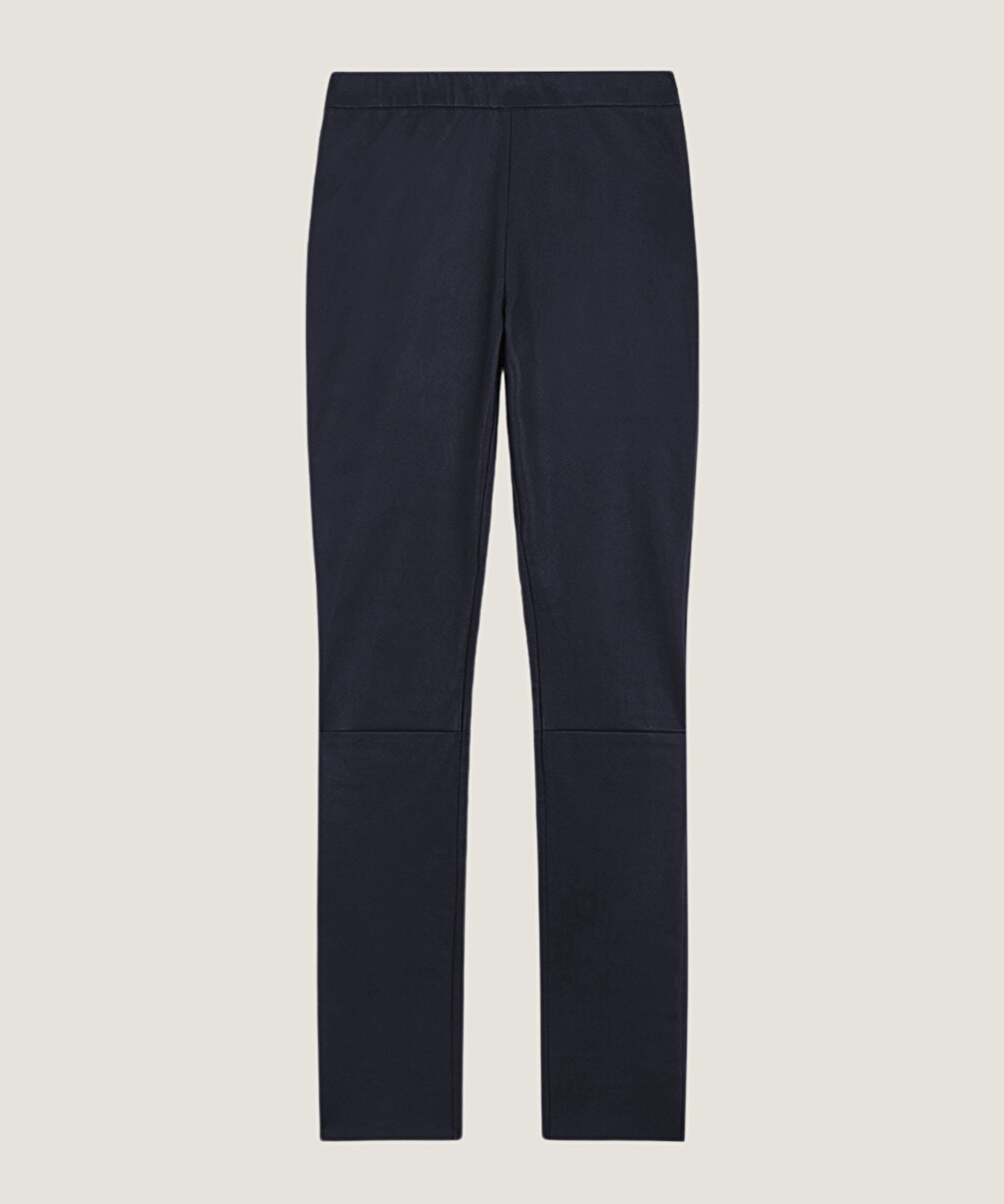 rodier Legging en cuir stretch bleu marine