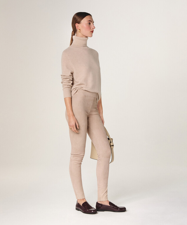 Rodier Legging En Peau D'agneau Stretch Beige