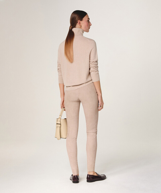 Rodier Legging En Peau D'agneau Stretch Beige