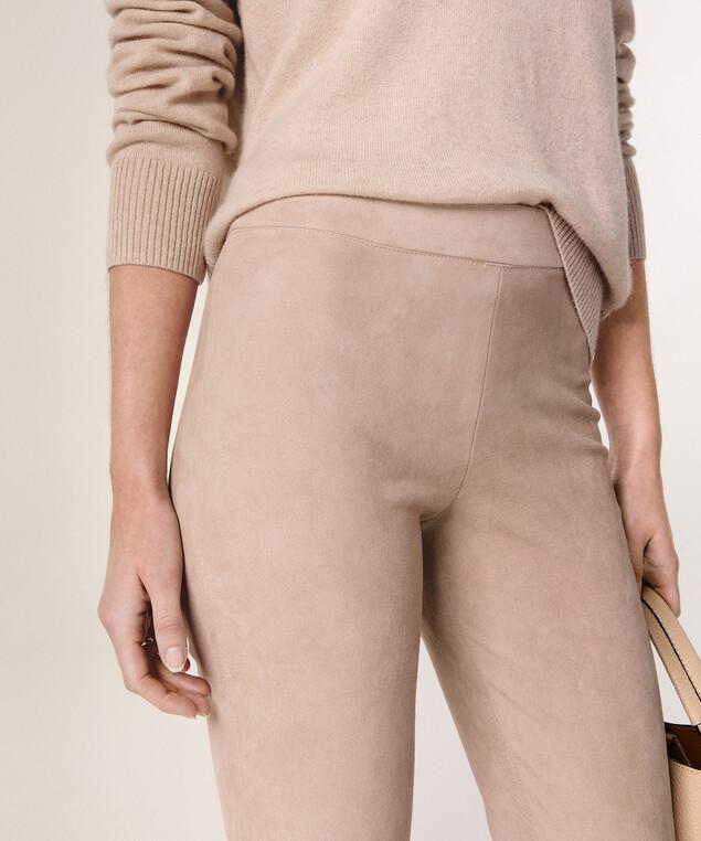 Rodier Legging En Peau D'agneau Stretch Beige