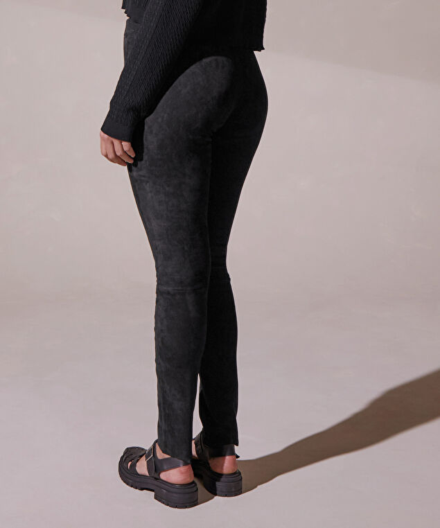 Rodier Legging En Peau D'agneau Stretch Noir