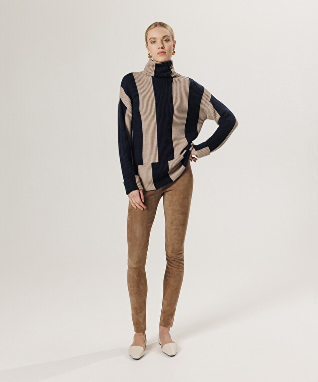 Rodier Legging En Peau D'agneau Stretch Taupe