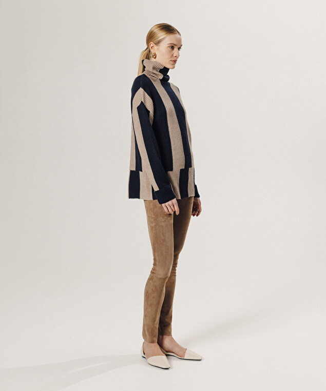 Rodier Legging En Peau D'agneau Stretch Taupe