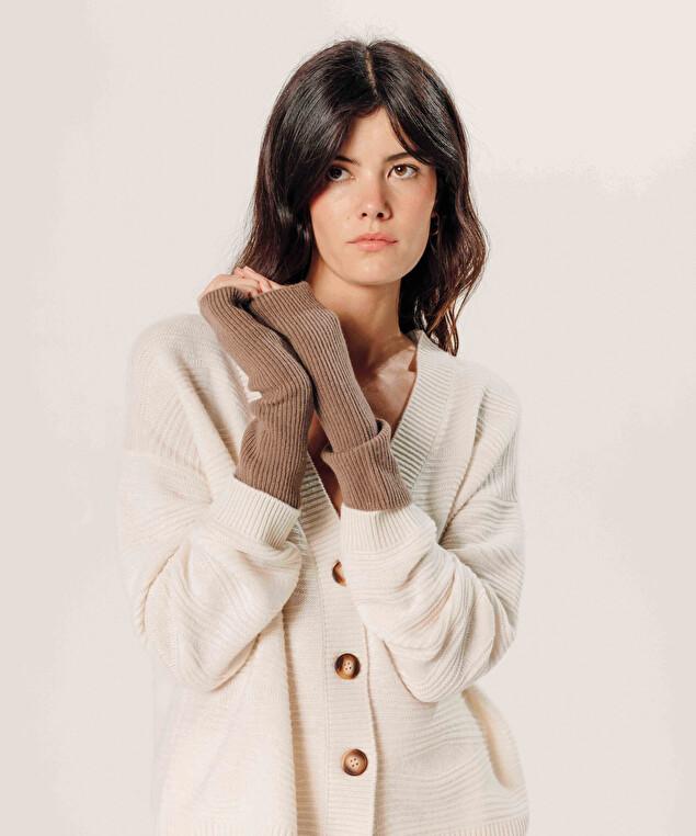 Rodier Mitaine En Cachemire Marron Havane