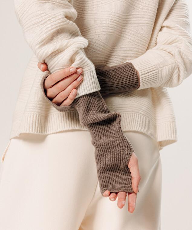 Rodier Mitaine En Cachemire Marron Havane