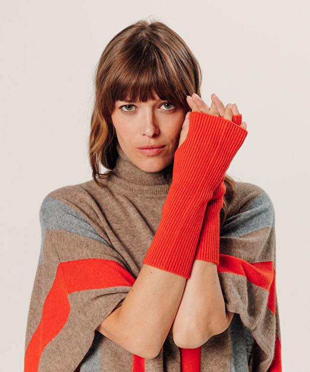 Rodier Mitaine En Cachemire Orange