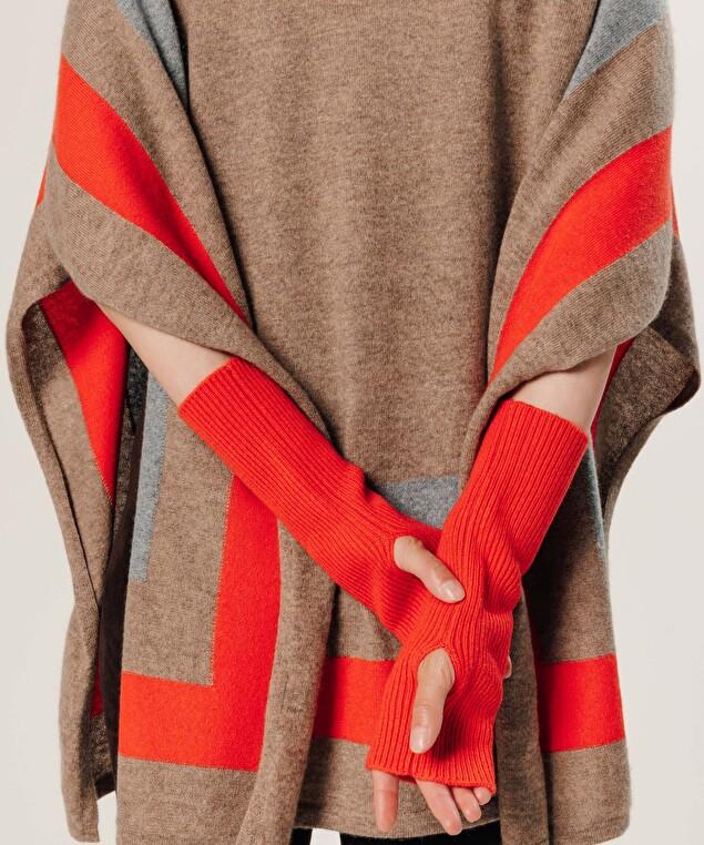 Rodier Mitaine En Cachemire Orange